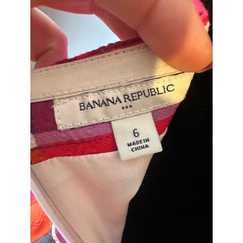 Women's Banana Republic Red Pink Plaid Strapless A-Line Dress Size 6 - Picture 6 of 11